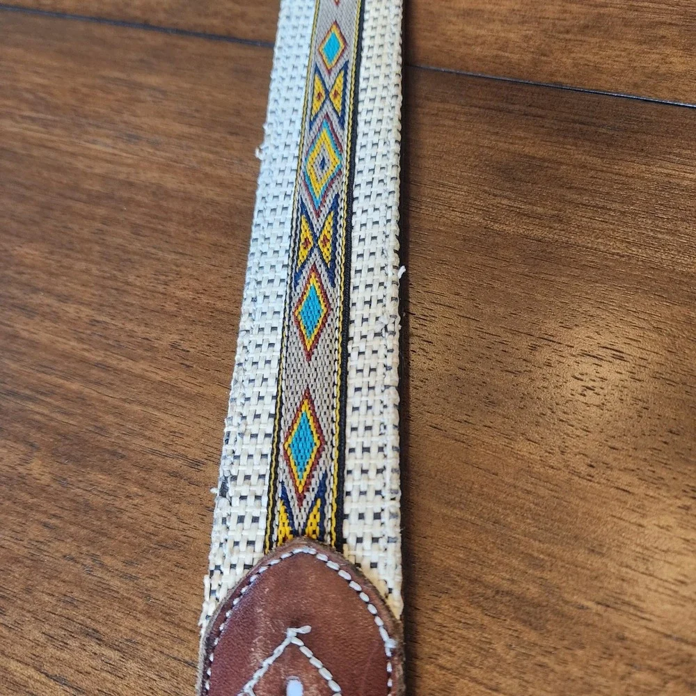 Orona 3D Belt Co 44 Western Arrow Embroidered Canvas Leather Belt Mexico. Rodeo